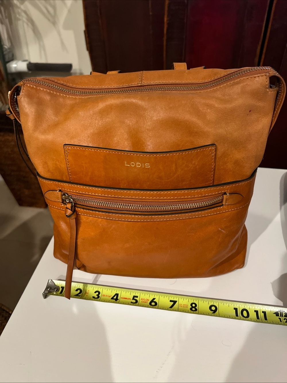 Lodis Catalina Med Backpack, Chestnut. All Natural Leather